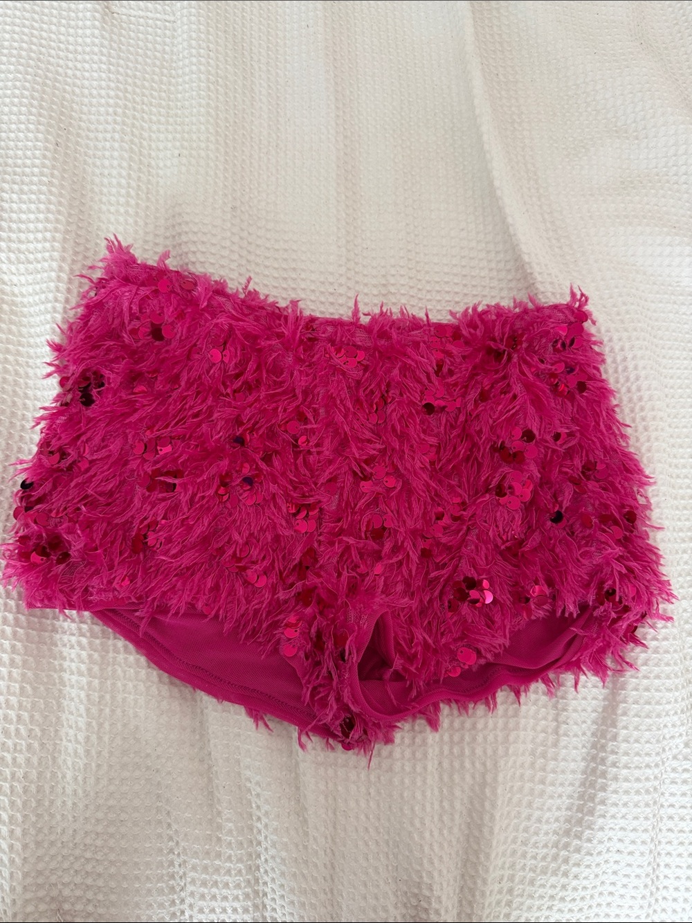 Hot Pink Feathered Sequin Women’s Shorts